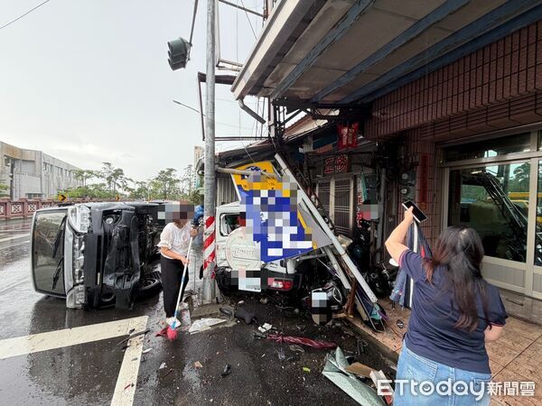 ▲▼ 貨車雨天逆向連撞5車砸招牌！中埔警查獲酒駕送辦 驚悚數據曝：今年已奪2命  。（圖／中埔分局提供）