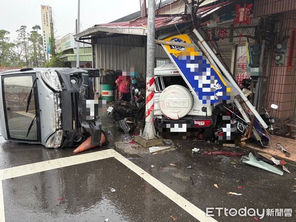 ▲▼ 貨車雨天逆向連撞5車砸招牌！中埔警查獲酒駕送辦 驚悚數據曝：今年已奪2命  。（圖／中埔分局提供）