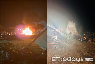 綠島民宿前深夜火警火光通天！21輛機車陷火海　9輛燒剩骨架