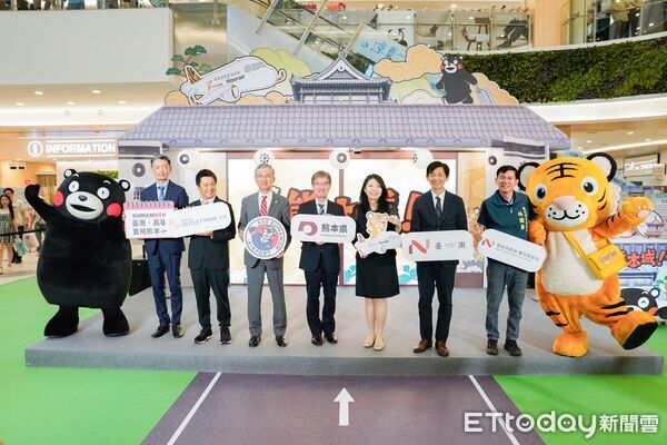▲台灣虎航攜手日本熊本縣及熊本國際機場，在MITSUI OUTLET PARK台南舉辦「集結！熊本城」主題推廣活動。（記者林東良翻攝，下同）