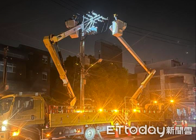電線桿冒火光！竹北晚間2度停電　近3千戶受影響