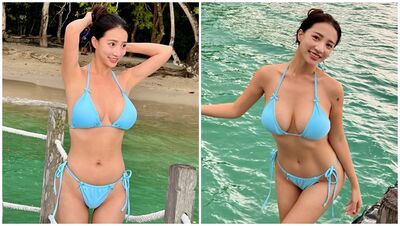 林采緹遭質疑「樣子變了」！解放比基尼…上圍根本包不住  1招hold住身材