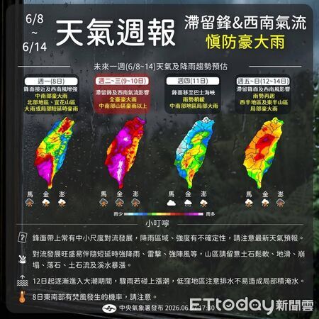 ▲▼「最強雨彈」今起狂炸！明後天最劇烈　高雄應變中心擴大三級開設 。（圖／記者賴文萱翻攝）