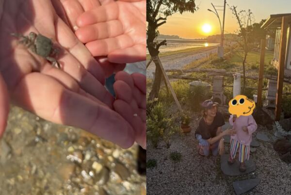 ▲孫藝真紀錄一家三口海邊約會。（圖／翻攝自IG）