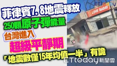 菲律賓7.8地震！專家憂慮台灣進入超級平靜期　「地震數僅15年均值一半」有詭