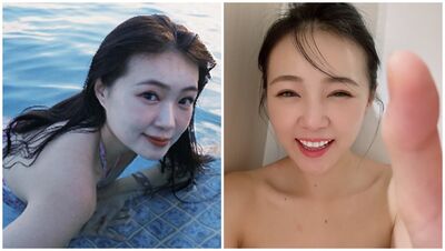 丫頭出國穿超低胸！「泳衣包不住上圍」辣露事業線  邪惡視角全被拍