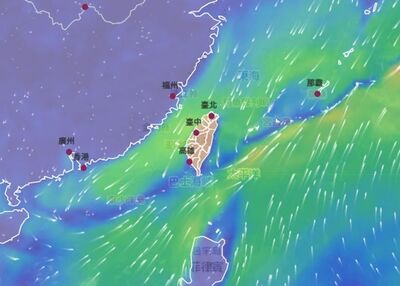 台灣風場圖驚現一長條「神秘藍線」　氣象署：看見它出門要帶雨具