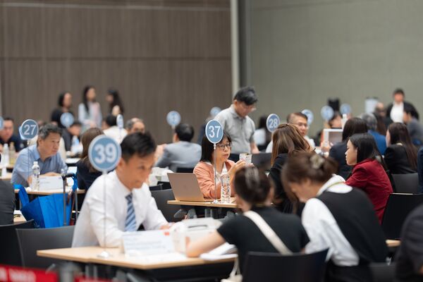 ▲2026年Medical Taiwan吸引超過50國買主預登來台參與採購洽談，圖為去年採購談會現場。(圖／貿協提供)