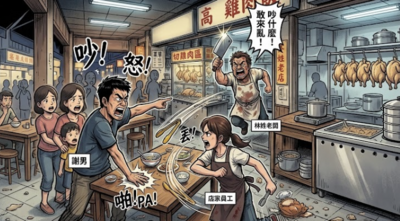 想吃雞肉飯等太久和闆娘爆衝突 老闆拎剁刀衝出護妻挨告恐嚇