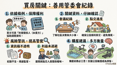 承購戶應防範「第一屆管委會」將社區公設與建商虛偽點交
