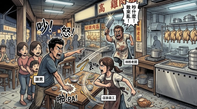 想吃雞肉飯等太久和闆娘爆衝突 老闆拎剁刀衝出護妻挨告恐嚇