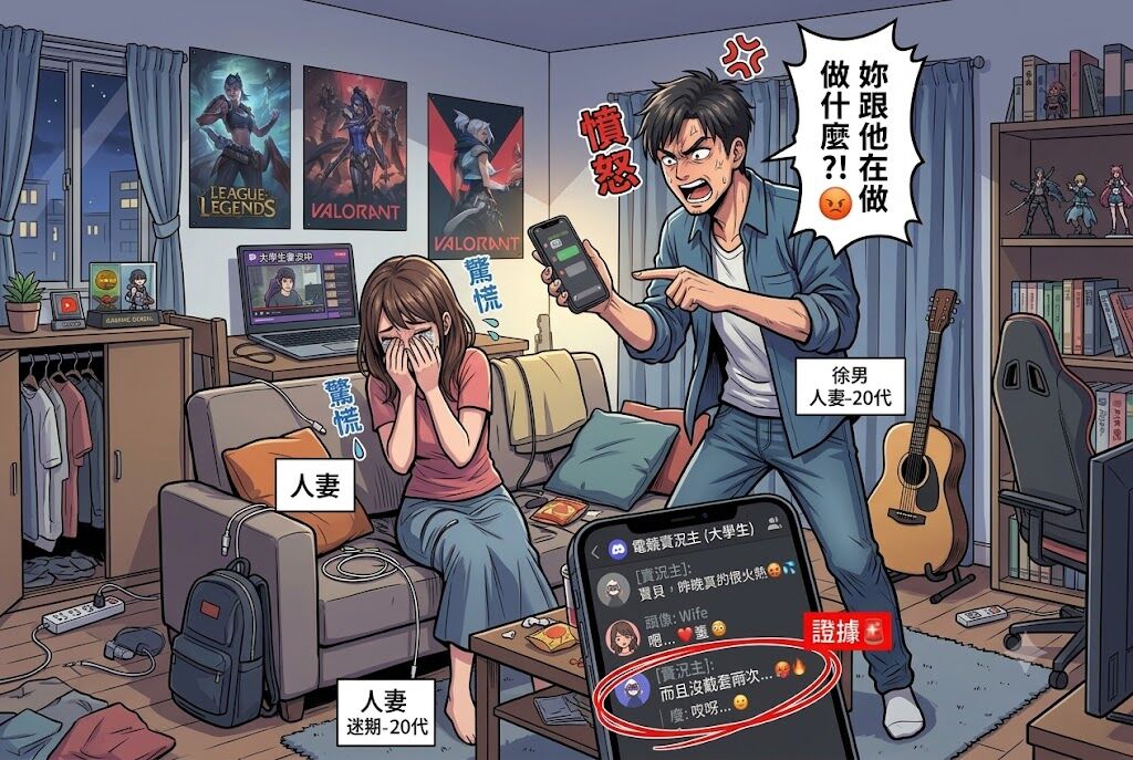 妻搞上遇小鮮肉實況主「沒戴套2次」鹹濕對話曝 夫告小王討百萬