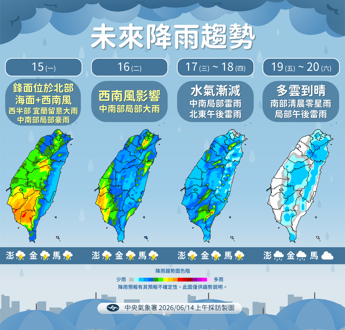 ▲▼未來一周天氣。（圖／氣象署提供）