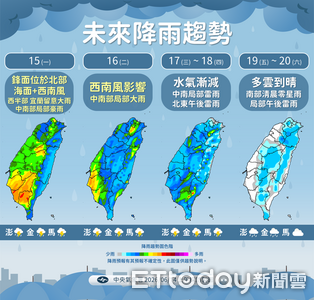 今明天全台水氣增　端午連假轉乾「高溫飆34度」