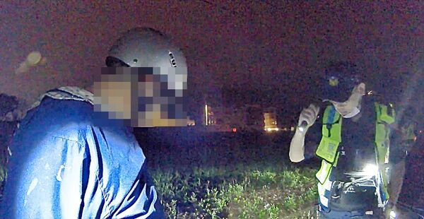 ▲楊梅警分局實施毒駕酒駕勤務時，范姓男子騎乘機車突然掉頭逆向離去，警方攔查實施唾液快篩檢驗，結果呈毒品陽性反應。（圖／楊梅警分局提供）