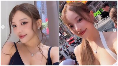 蔡瑞雪紐約街頭穿超辣！解放低胸背心「包不住上圍」事業線被看光