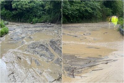 南投仁愛投89線「多處土石坍方」！道路淪泥流中斷　現場慘況曝