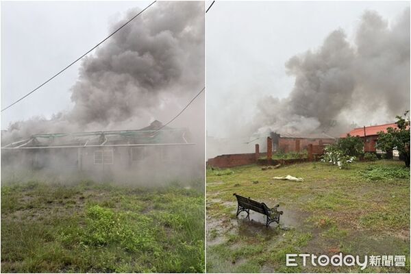 ▲▼台南麻豆無人居住的平房突然起火。（圖／記者林東良翻攝）