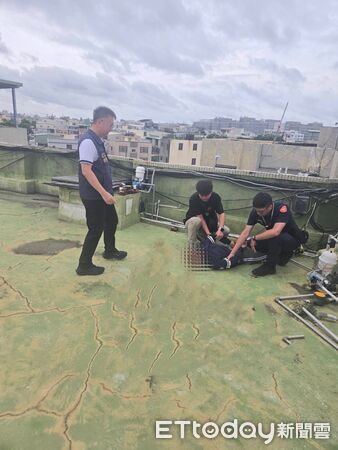 ▲▼陸姓男子開車懸掛他人車牌，遭巡邏員警識破，隨即加速逃逸，最後誤闖死巷，還爬上公寓頂樓躲藏，仍遭警方壓制逮捕。（圖／記者吳世龍翻攝）