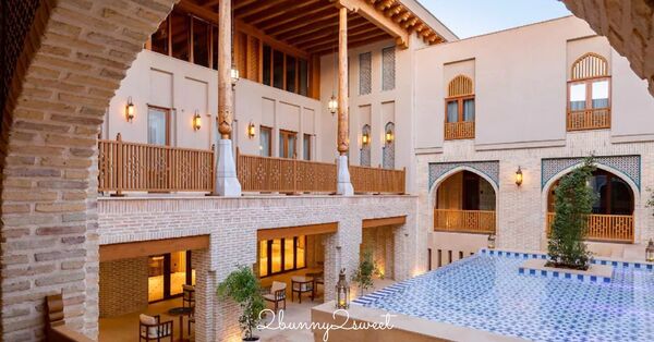 ▲▼布哈拉老城美居酒店 Mercure Bukhara Old Town。（圖／兔兒毛毛姊妹花授權提供）