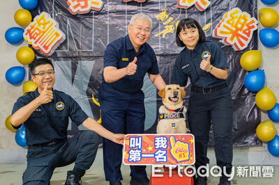 警犬KENJI助破「億元級」毒工廠 新北局長方仰寧警察節親授勳
