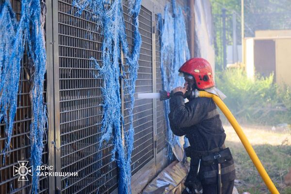 ▲▼俄軍無人機15日轟炸烏克蘭第2大城哈爾科夫（Kharkiv），位於市中心的動物園遭直接擊中，導致多隻兔子死傷。（圖／翻攝Головне управління ДСНС України у Харківській області﻿）