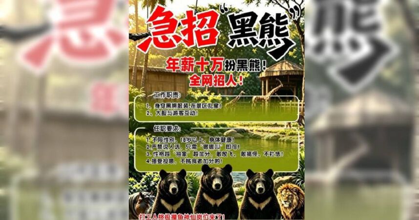 陸動物園徵人扮黑熊!每天6小時禁說人話 還得讓遊客「餵食」 | ETtoday大陸新聞 | ETtoday新聞雲