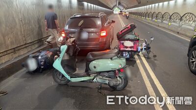 北市自強隧道「4車連環撞」他分心撞2機車　再推擠追尾自小客車
