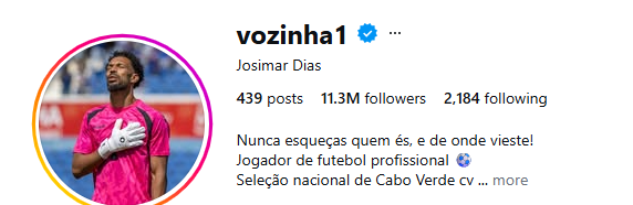 ▲維德角40歲門將沃齊尼亞（Vozinha）一戰成名，IG粉絲人數暴增將近225倍也是維德角50人口的22.5倍。（圖／翻攝自IG／vozinha１）