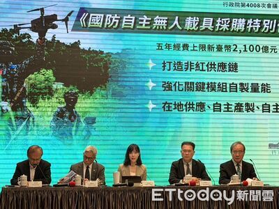 政院提2100億無人載具特別條例 卓榮泰:鏈結「非紅供應鏈」