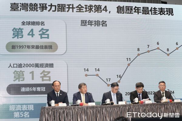 ▲▼卓榮泰院長、陳時中政委、葉俊顯政委兼國發會主委、季連成政委、林明昕政委、李慧芝發言人出席中央毒防作為說明與國家競爭力評比記者會  。（圖／記者劉耿豪攝）