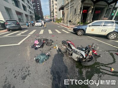 北市大安區騎士遭左轉車撞飛！重摔落地　驚悚畫面曝光