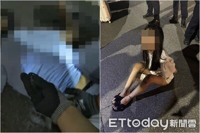 台中毒駕男衝撞警車被壓制 21歲女友狂尖叫...外貌超齡引議論
