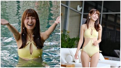 三寶媽身材太狂！林舒語解放泳裝「正面挖空」辣露上圍  事業線超兇