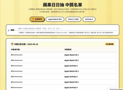 抽獎活動中獎手機竟「蓋牌」？台灣運彩澄清：系統顯示異常