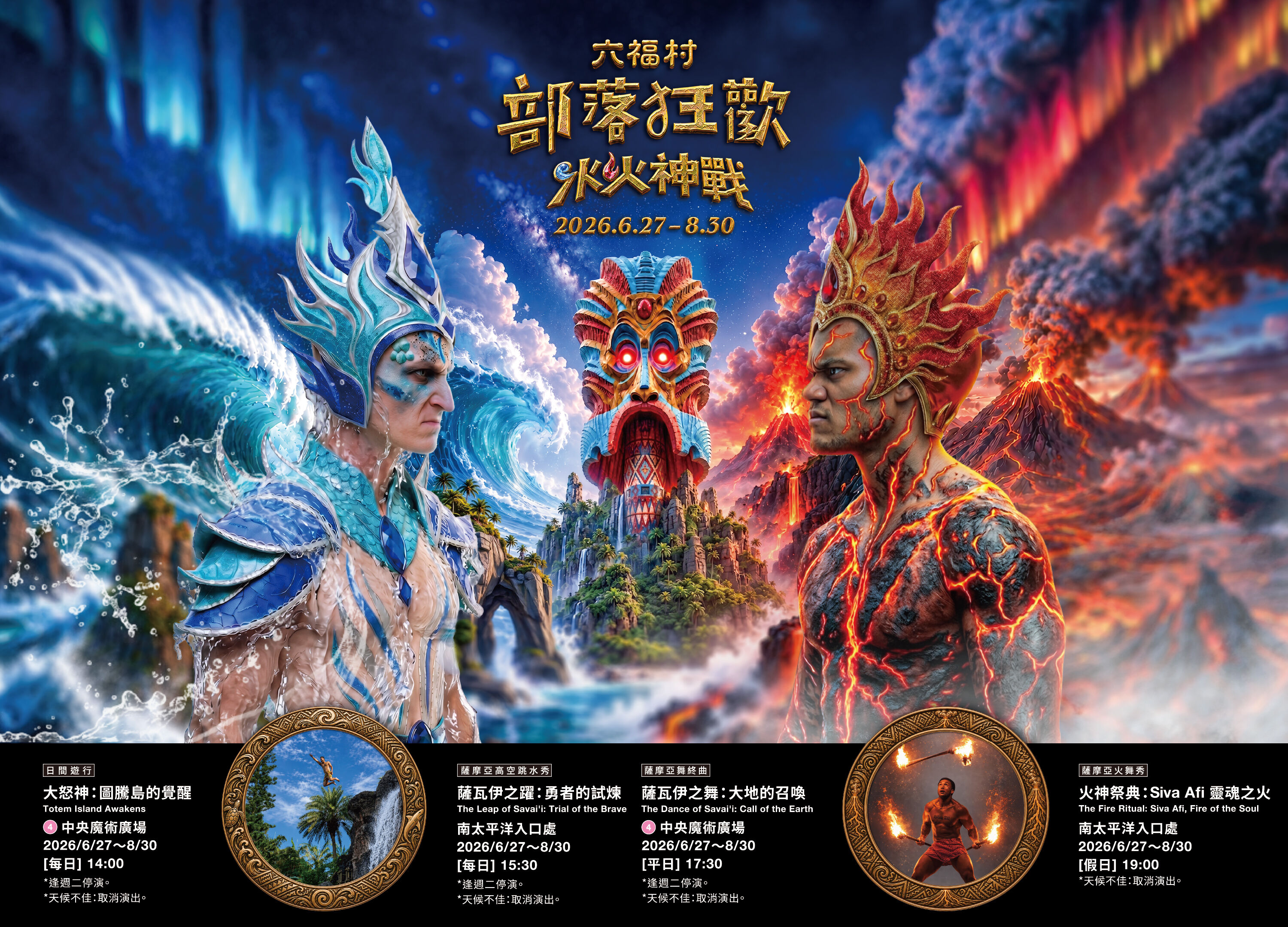 ▲六福村《部落狂歡－水火神戰》暑假開跑。（圖／業者提供）