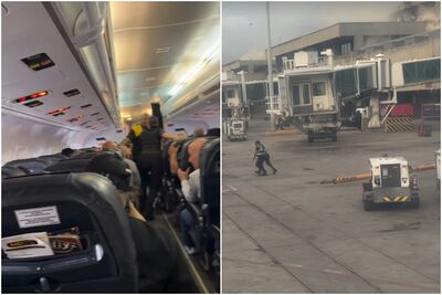 強震第一視角!整架飛機狂晃乘客嚇壞 機場煙塵炸出