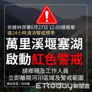 持續降雨!花蓮萬里溪堰塞湖發佈紅色警戒 緊急封閉3橋