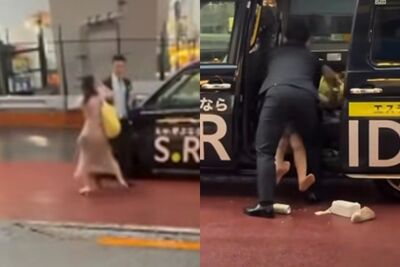 日本當街擄人?櫻花妹癱軟被西裝男「塞進計程車」 爛醉掙扎無人管