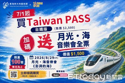 觀光署推Taiwan PASS送月光海門票　限量100組即起開賣
