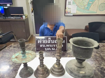 偷走寺廟燭台！　泰男落網竟辯「佛祖微笑說OK」