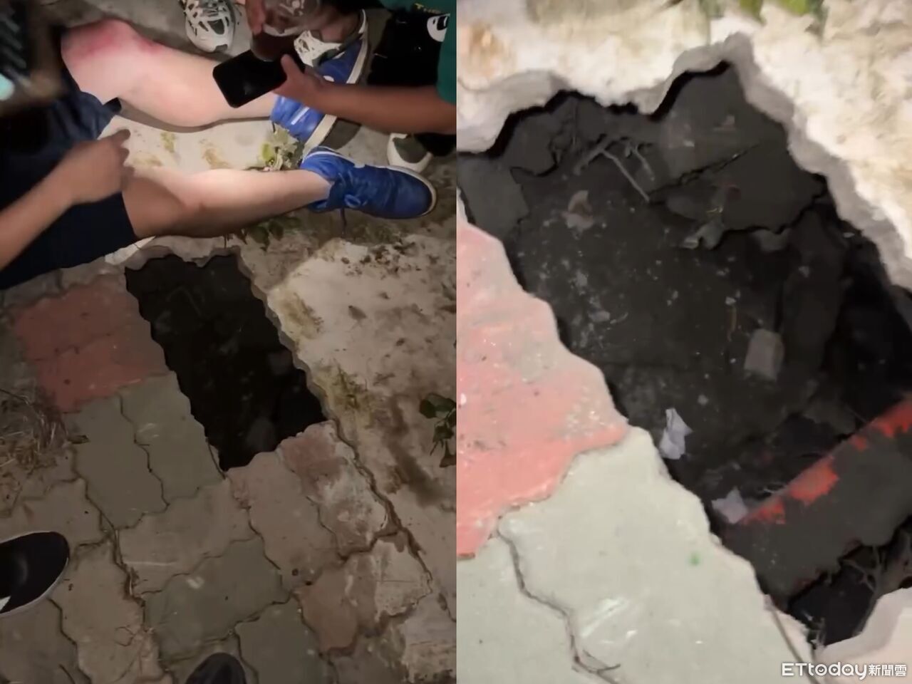 高雄馬路吃人!男走人行道地底竟是空的 一腳踩入崩塌濺血 | ETtoday社會新聞 | ETtoday新聞雲