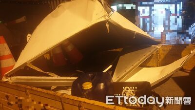 國1下營段掉鐵製品!2聯結車閃避不及迎面慘撞 警調監視追查來源