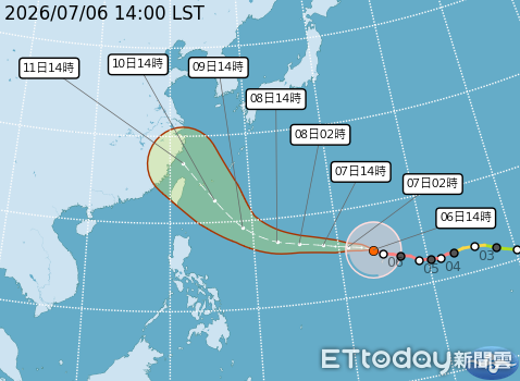 巴威颱風路徑「百年占12.47%」 上次同類型為6年前哈格比 | ETtoday生活新聞 | ETtoday新聞雲