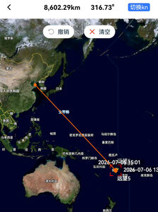 飛彈落入南太平洋路徑圖曝光! 專家評估為「巨浪-3」射程逾萬公里
