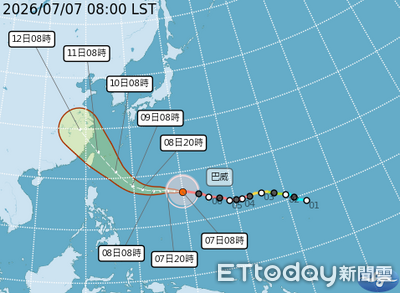 巴威暴風圈估周五傍晚觸陸 「4地雨最劇」影響範圍廣