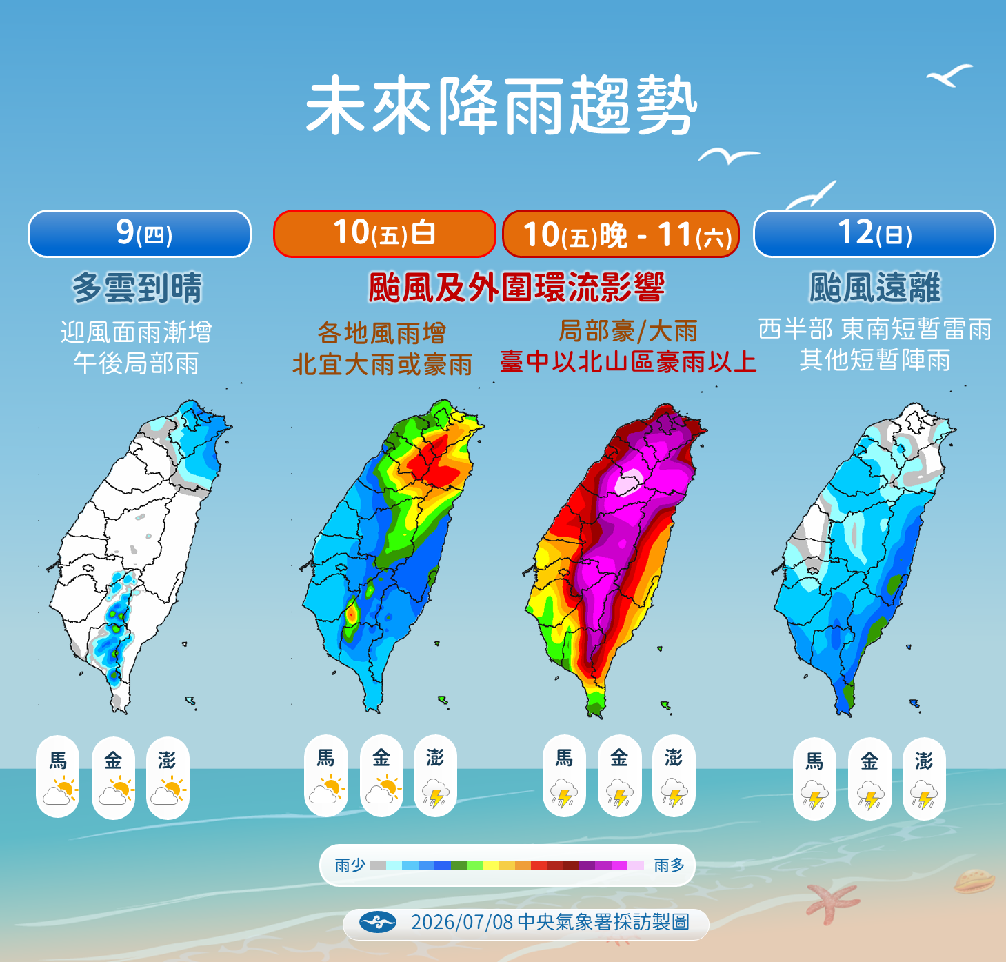 ▲▼未來一周天氣。（圖／氣象署提供）