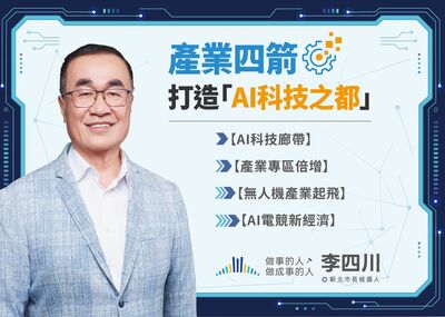 拋產業政策四箭 李四川:打造AI廊道、讓新北成無人機產發中心
