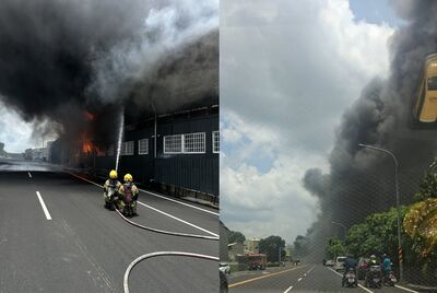 快訊/台南玻纖製造工廠地下室起火濃煙狂竄!16車32人急灌救