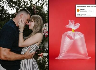 泰勒絲「婚禮空氣」也能賣!一罐賣160萬竟成交 活動破布全變紀念品